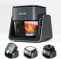 Astralship 2-in-1 Glass Air Fryer & Grill Combo, 4.2 QT + 1.3 QT Capacity, 7 Digital Presets, Small, Non-Toxic See-Through Glass Bowl, Low-Oil Healthy Cooking, Easy to Clean, Multi-Function Design