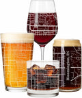 Blue Ridge Mountain Gifts - Bloomington Souvenir - Indiana Glassware Gift, Etched City Map, Laser Engraved and Dishwasher Safe