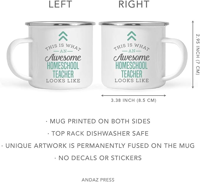 Andaz Press 11oz. Stainless Steel Campfire Coffee Mug, This is What an Awesome Homeschool Teacher Looks Like, 1-Pack, Birthday Gift Ideas Coworker Him Her, Includes Gift Box Homeschool Teacher Gifts