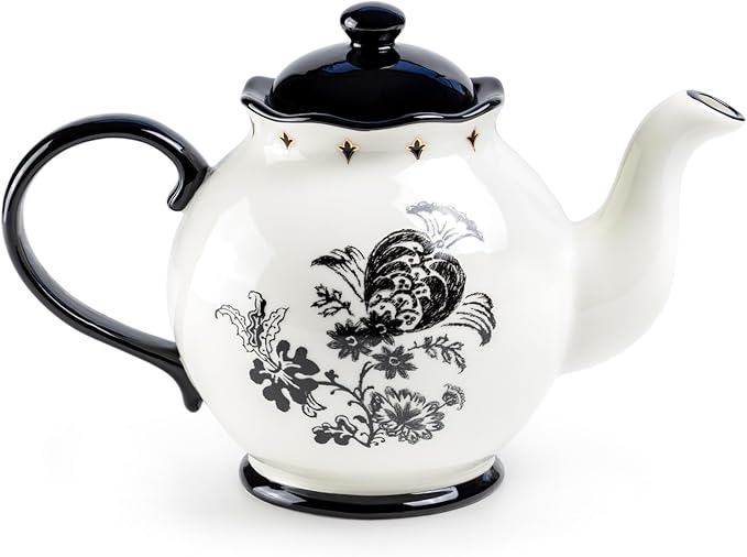 Halloween Victorian Skull Couple Teapot, Goth Gothic Theme Tea Party, Halloween Teapot 40oz