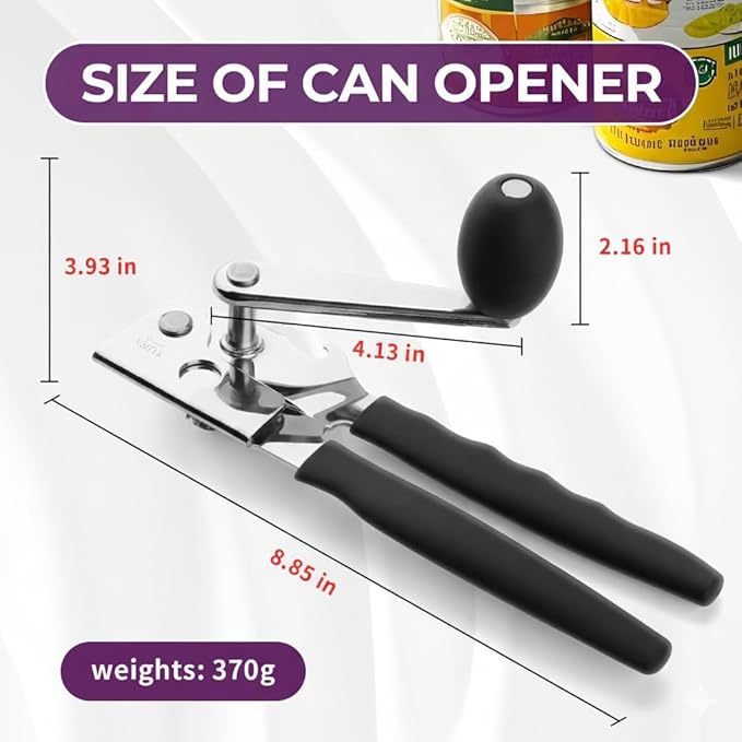 Electric Can Opener – Smooth Edge, Easy One-Touch Can Opener Electric for Seniors with Arthritis, Jar Opener, Compact Countertop Automatic Kitchen Tool for Safe and Effortless Opening