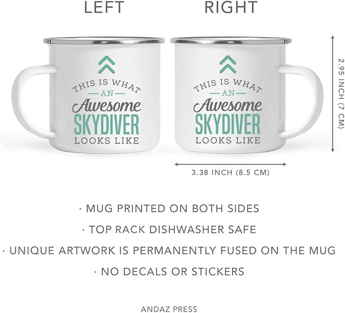 Andaz Press 11oz. Stainless Steel Campfire Coffee Mug Gift, This is What an Awesome Skydiver Looks Like, 1-Pack, Birthday Gift Ideas Coworker Him Her, Includes Gift Box