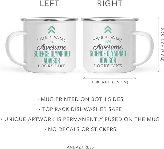 Andaz Press 11oz. Stainless Steel Campfire Coffee Mug Gift, This is What an Awesome Science Olympiad Advisor Looks Like, 1-Pack, Birthday Gift Ideas Coworker Him Her, Includes Gift Box