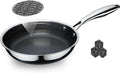 8" Non Stick Frying Pans, Hybrid Ceramic Stainless Steel Pan, Skillet with Stay-Cool Handle, Non Toxic, PFAS PFOA PTFE Free, Dishwasher & Oven Safe, Induction, Compatible with All Cooktops