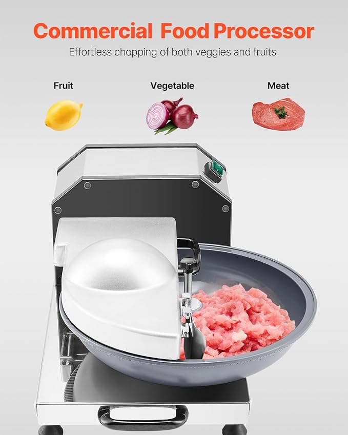 VEVOR Food Processor & Vegetable Chopper, 3000RPM Food-Grade Stainless Steel Food Processor Chopper with S-Curve Blade, Multifunctional for Chopping Vegetables, Fruit, Grains, Nuts