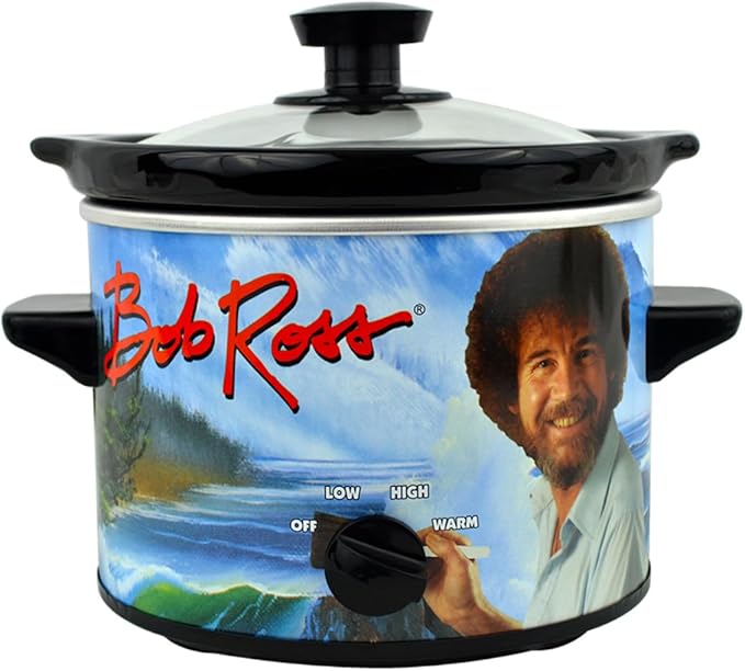 Uncanny Brands Bob Ross 2 Quart Slow Cooker- Happy Little Tree Appliance
