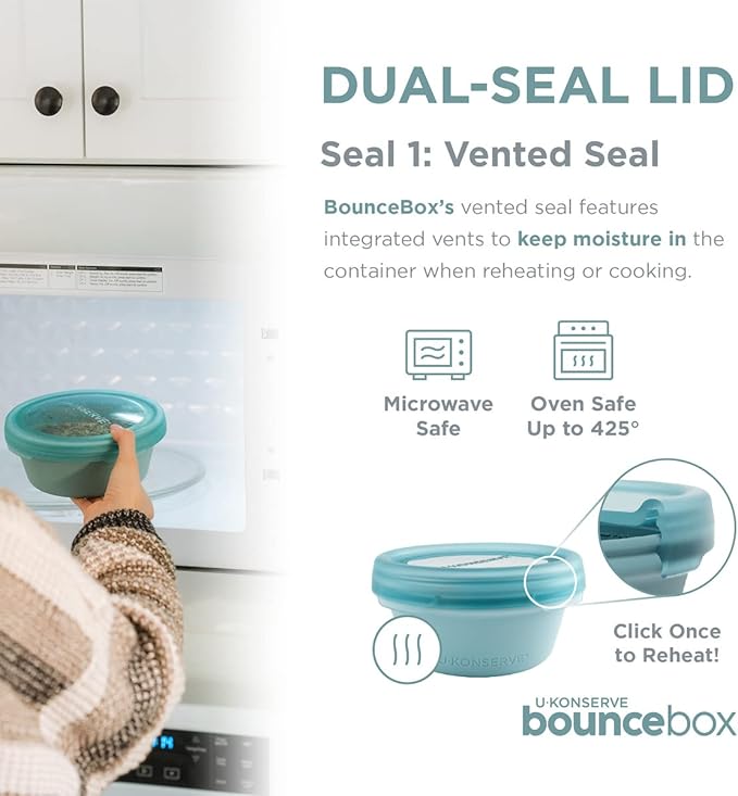 U Konserve Platinum Silicone Food Storage Bento Box Dual Seal Container - Leak Proof, Shatter Proof, Dishwasher Safe, Plastic Free - 20oz (Night Harvest)