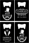 4PCSPersonalized Bottle Openers Credit Card Size, Groomsmen Best Man Gifts for Wedding Bachelor Party, Stainless Steel Beer Bottle Opener