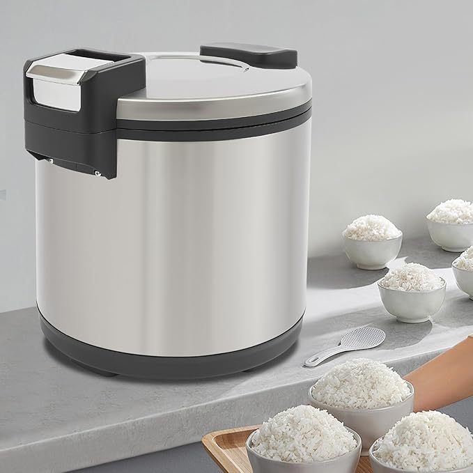 19L(20Qt) Commercial Rice Warmer Commercial Electric Rice Warmer with Adjustable Temperature Temperature Soup Warmers Professional Industrial Grain Cooker for Parties, Festival Banquets, Catering