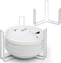 Dinnerware Bowl Plate Holder Fit for 6.5 Inches Diameters Bowl, Metal Bowl Storage Dying Display Rack for Kitchen Drawer, Countertop, Cabinet, Shelf, Cupboard (White, Large 2PCS)