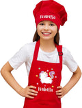 Custom Name Kids Apron with Chef Hat, Waterproof Apron for Cooking, Baking, Art, Painting, Christmas 2025 Personalized Birthday Gift for Daughter,Son, Grandson, Granddaughter Gift from Grandma, Mom