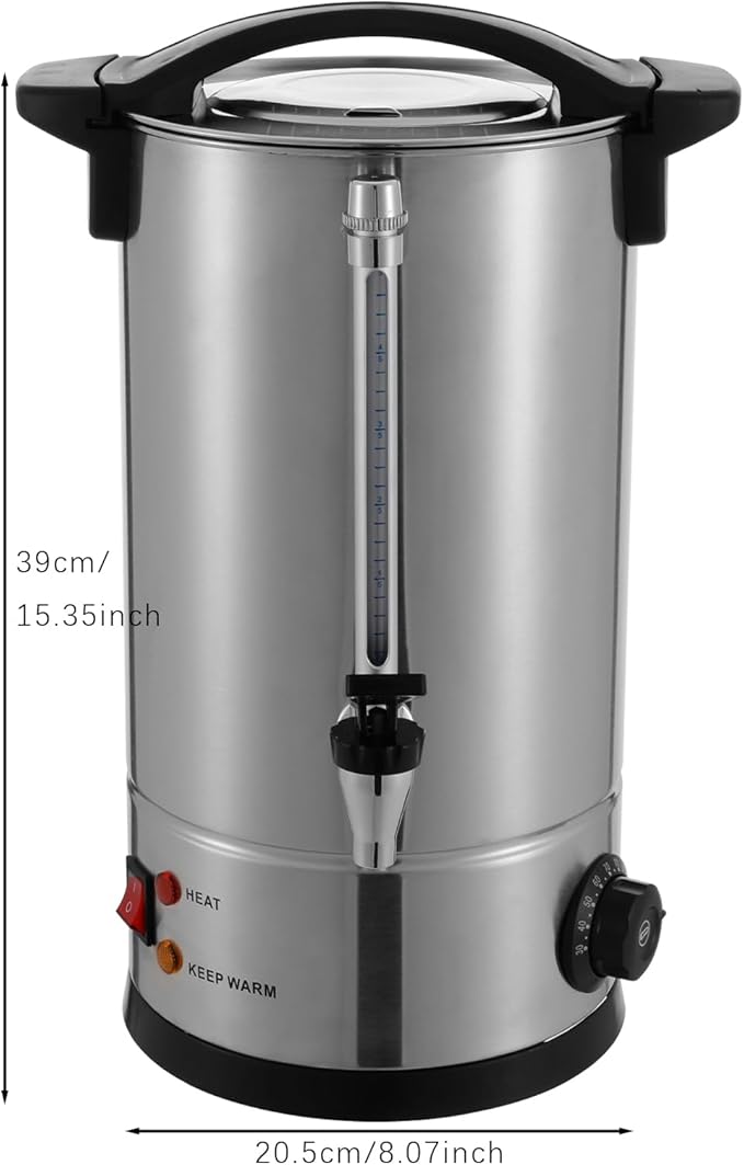 Coffee Urn, 65 Cup Coffee Percolator Commercial Coffee Maker, 10L Stainless Steel Coffee Maker Hot Water Beverage Dispenser Electric Coffee Urn For Catering, Wedding, Party