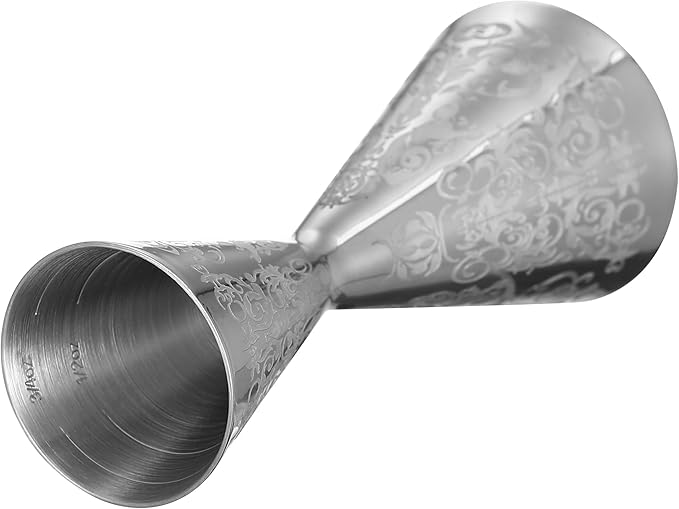 Double Cocktail Jigger Slim Style Measuring Jigger with Etched Pattern (Polisehd Spirit)