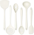 Onader Silicone Cooking Utensils Set, 6 Pieces Kitchen Utensils for Cooking, White Kitchen Utensils Gadget Set of Nonstick Cookware