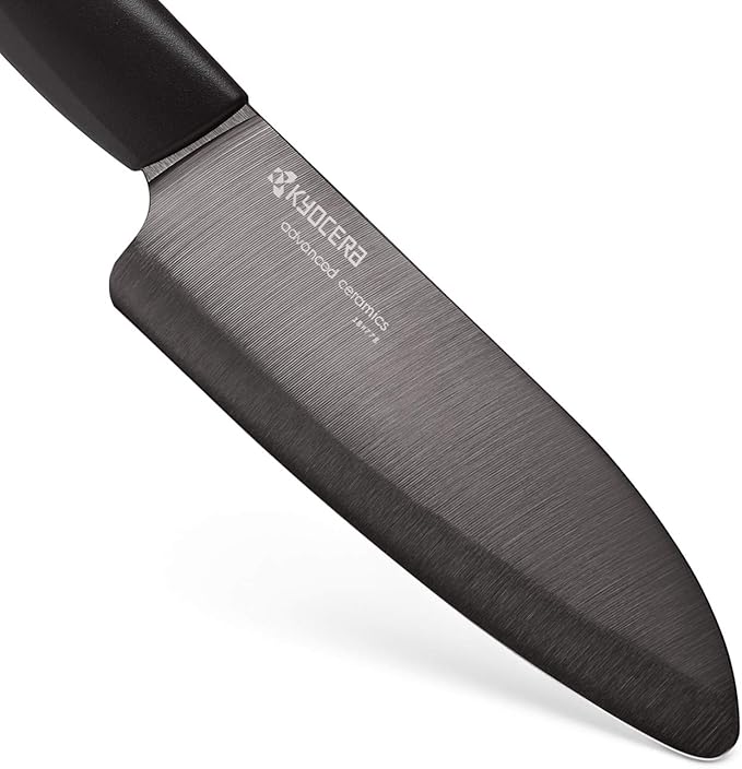Kyocera's Revolution 4-Piece Knife Set: Includes 7" Chef's Santoku, 5.5" Santoku, 4.5" Utility & 3" Paring-Black