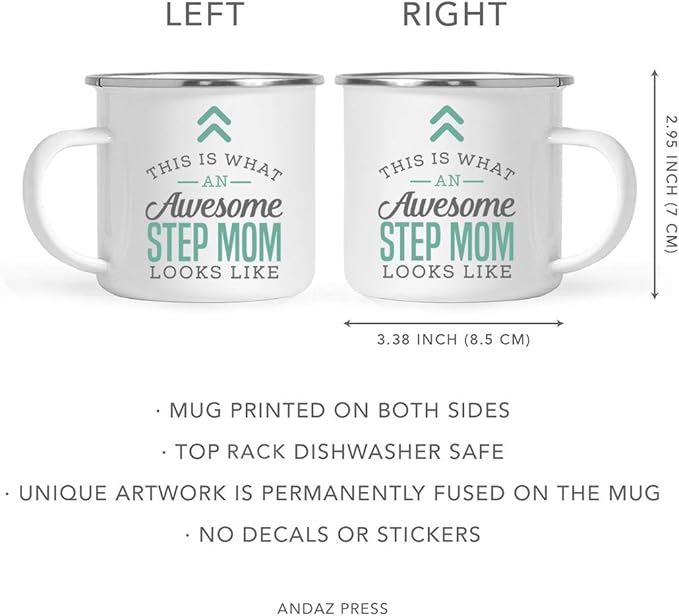 Andaz Press 11oz. Stainless Steel Campfire Coffee Mug Gift, This is What an Awesome Step Mom Looks Like, 1-Pack, Birthday Gift Ideas Coworker Him Her, Includes Gift Box