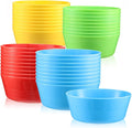 Yinder 36 Pcs Kids Plastic Bowls Set 10 oz Toddler Bowls Colorful Kids Microwave Dishwasher Safe Cereal Salad Dessert Soup for Home Parties Events School, Red Green Blue and Yellow