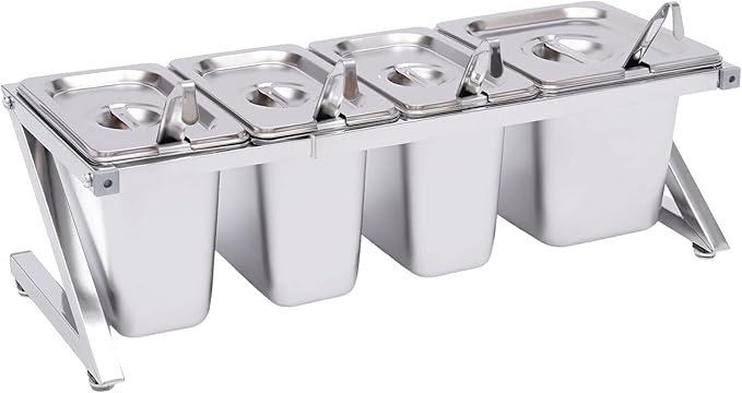 Expandable Spice Rack Set, Kitchen Spice Rack Organizer, 3x1/9 Pans and 1x1/6 Pan, Stainless Steel Spice Organizer for Pantry, with Telescoping Shelf, Countertop Holder -4 Pans