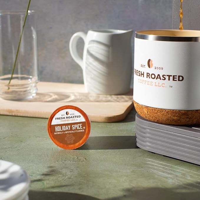 Fresh Roasted Coffee, Holiday Spice, Flavored Coffee Pods, K-Cup Compatible, 24 Count