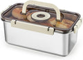 Stainless Steel Bread Box with Handle - a sealed bread storage container featuring a sealed lid and a handle, suitable for time-recording storage. This bread box is ideal for preserving kitchen food