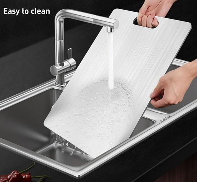 Titanium Cutting Boards for Kitchen, Cutting Board Double Sided Food Grade, 100% Pure Titanium and Wheat Straw PP, Dishwasher Safe & Easy to Clean (14 x 10 inch)