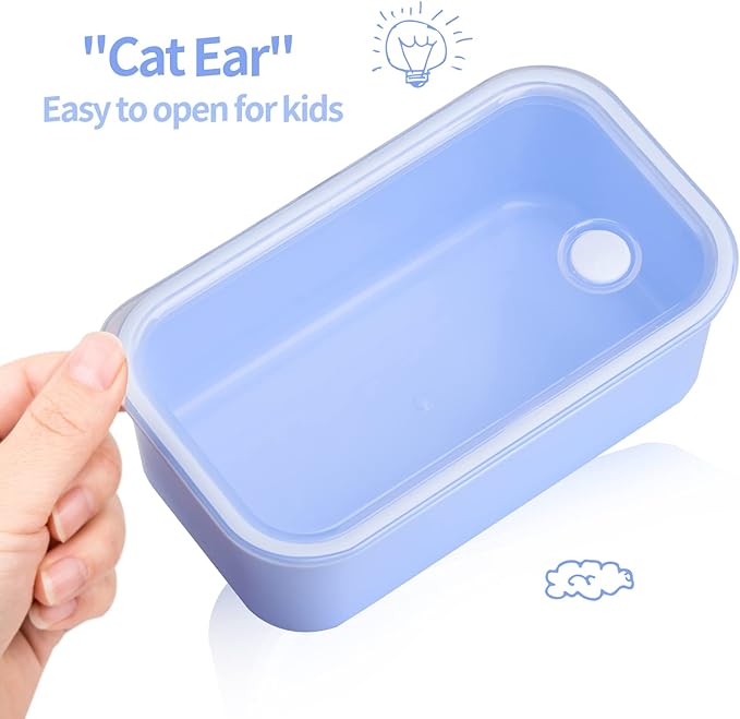Genteen Bento Box for Kids, Kids Lunch Box with 3 Removable Compartments, Toddler Lunch Box for Daycare, School, Ideal Portion Size for Ages 3 to 7 BPA-Free Dishwasher Safe-Green - Purple