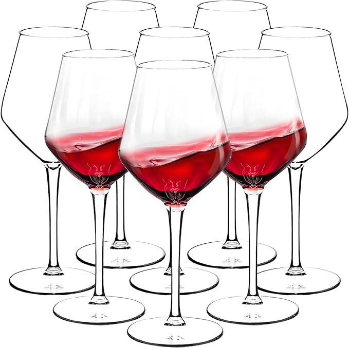Plastic Wine Glasses Set of 8(15oz) |Unbreakable Wine Glasses with Stem|100% Tritan & BPA Free |Dishwasher Safe| Awesome For Pool, Beach, Travel, Pool, Camping, Beach, Picnic, Everyday Use.