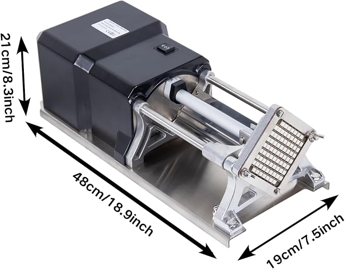 Electric Commercial French Fry Cutter Machine With 3 Size Stainless Steel Replaceable Blades Professional Potato Chipper Blades Dicer For Potatoes And Vegetables
