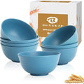 Bowls for Kitchen 8 PCS, Unbreakable Wheat Straw Bowl 26 OZ, Alternative to Plastic Bowls Reusable, Microwave and Dishwasher Safe Serving Bowl for Dinner, Breakfast, Outdoor - Blue