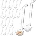 Coloch 20 Pack 1oz Plastic Small Ladle, 7 Inch Clear Mini Ladle Long Handle Punch Bowl Ladles Mini Serving Spoon for Juice, Topping, Dressing, Soup, Gravy, Pouch Bowl, Cocktail