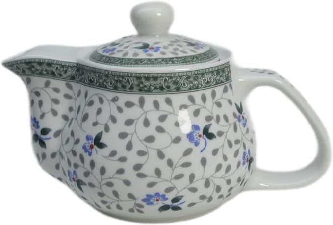 Porcelain Teapot 500ml Kettle with Removable Stainless Steel Infuser (Flower)