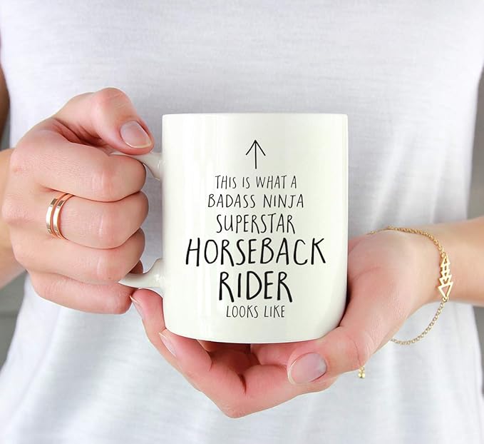 Andaz Press Funny 11oz. Ceramic Coffee Tea Mug Gift, This is What a Badass Ninja Superstar Horseback Rider Looks Like, 1-Pack, Birthday Christmas Gift Ideas Coworker