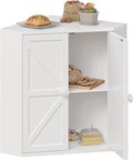 Corner Bread Box for Kitchen Counter Double Layer Bamboo Bread Storage Container Large Capacity Bread Storage Bin Farmhouse Breadbox Organizer (White)