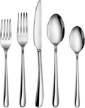 Cangshan 1027013 Rain II Series 20-Piece Stainless Steel 18/10 Forged Flatware Set