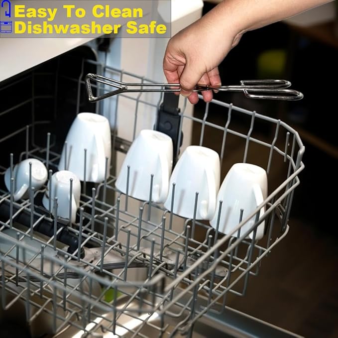 11-Inch Heavy Duty Stainless Steel Kitchen Tongs - Comfortable Ergonomic Grip, Scissor Design, Heat Resistant for BBQ and Cooking