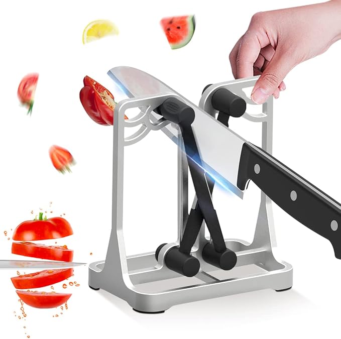 Kitchen Knife Sharpener,Edge Works Knife Sharpeners for Kitchen Knives,Knife Sharpeners for Military Aluminum, Hone, Sharpens, Beveled, Polishes Dull, Serrated, Standard Blades & Chef's Knives