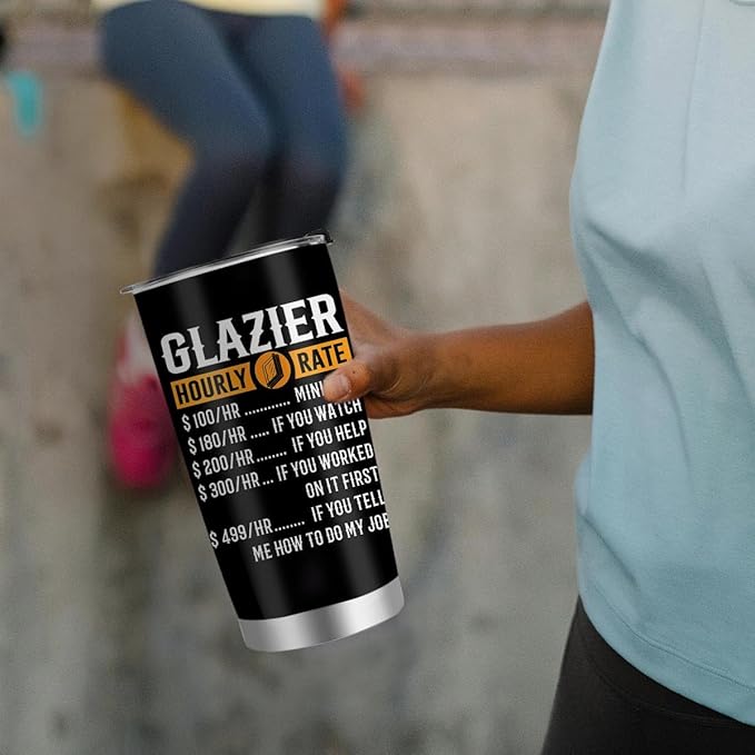 Glazier Gift, Glass Fitter Gifts for Dad, Stainless Steel Insulated Tumbler 20oz