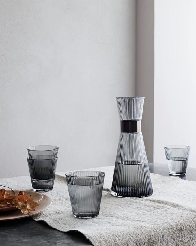 Rosendahl Grand Cru Nouveau Glass Tumbler Set (Set of 4) - 8.8 Fl. Oz. - Lead-Free, Dishwasher Safe, Elegant Clear Glass Drinkware for Water, Juice, Coffee, and Wine - Modern, Durable (Smoke)
