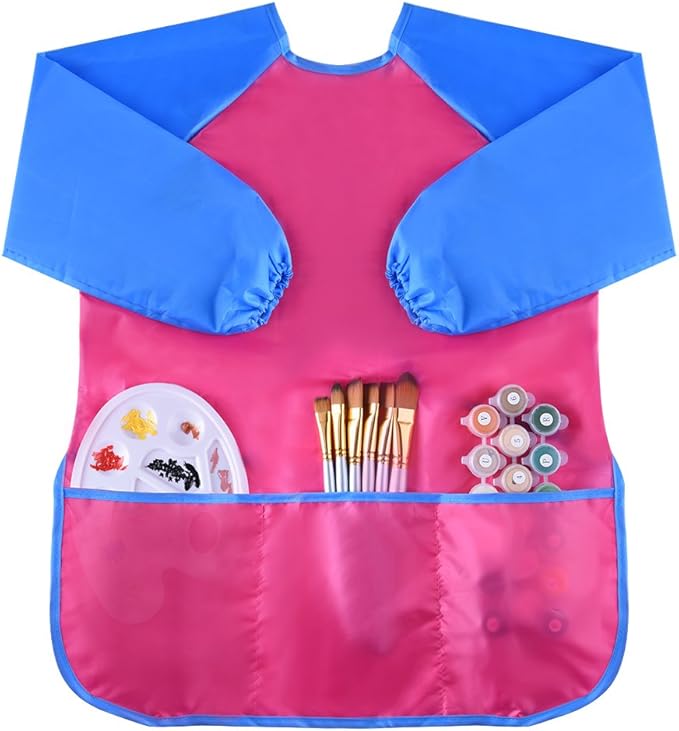 KUUQA Waterproof Children Art Smock Kids Art Aprons, Painting Supplies (Paints and brushes not included)
