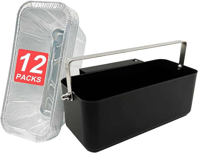 Grease Cup Replacement for Blackstone Griddles 17" 22" 28" 30" 36" | Drip Pan & Grease Catcher for Flat Top Grills | Fits Blackstone Airfryer & Griddle Combo + 12 Pack Grease Cup Liners