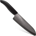 Kyocera Advanced Ceramic Revolution Series 6-inch, Chef's Santoku Knife, Black Blade