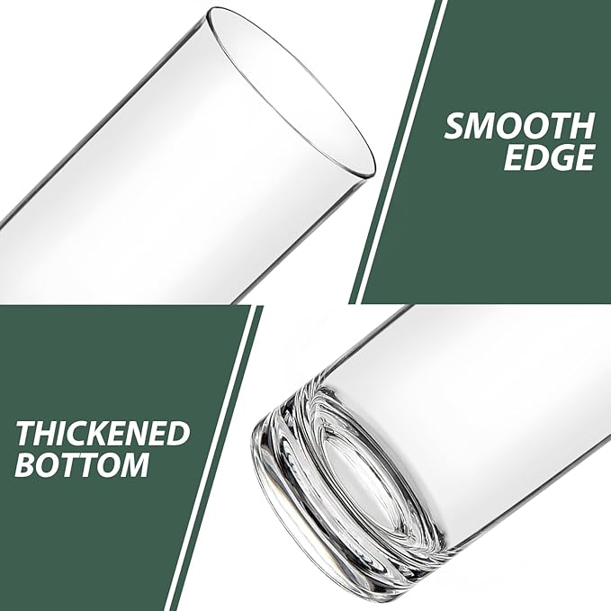 RLWY 17 Oz Acrylic Plastic Tumblers Set of 12, Clear, Shatterproof, BPA-Free, Dishwasher-Safe, Reusable Drinking Glasses for Kitchen, Poolside, Patio