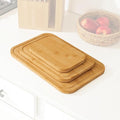 KitchenEdge Bamboo Wood Cutting Board Set of 3, Juice Groove and Non-Slip Rubber Feet, Thick Wood Trays for cheese, vegetables, meat, fruit, Heavy Duty Construction, Pre Oiled (9x6, 12x8, 15x10 inch)