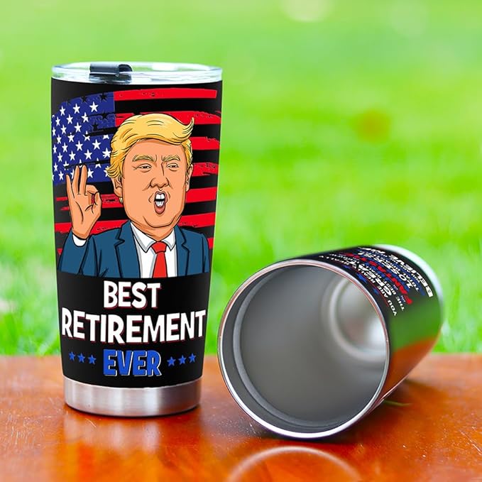 Best Retirement Gifts for Men, Happy Retirement Tumbler - Funny Retired Gifts for Men, Coworker Leaving Farewell Going Away Gift for Coworkers Friends, 20 OZ Stainless Steel Insulated Coffee Cup