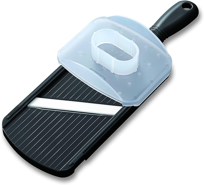 Kyocera Advanced Ceramic Double-edged Mandolin Slicer With Guard, Black, 4.6"x12.7"x0.4"