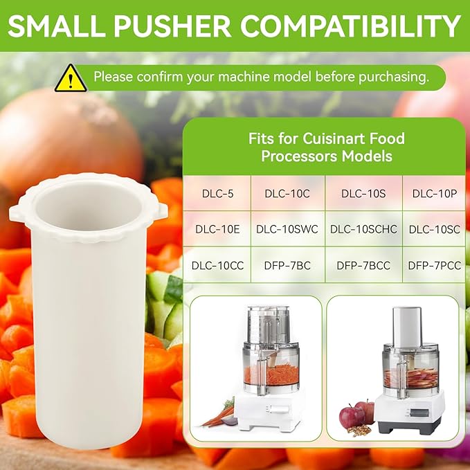 DLC-120BGTX-1 Small Pusher for Cuisinart DLC-5, DLC-10C, DLC-10S, DLC-10P & DFP-7BC Food Processor, Replacement Small Pusher for Cuisinart Food Processor