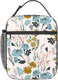 FREEHOTU Floral Pattern Lunch Bag Double Insulated Leakproof Lunch Box Tote Bag Cooler Lunch Organizer for Work Picnic Travel Camping
