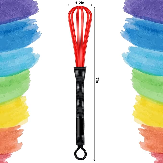 12 Pack Hair Color Whisk Mini Whisk for Hair Dye Color Mixing Christmas Gifts 7 x 1.2 in Salon Barber Plastic dressing Dye Kitchen Baking Cooking Mixer Tool