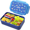 Jelife Bento Lunch Box - Kids Prints Leakproof 4 Compartments Large Bento-Style Bento Box Toddler Lunchbox Containers with Tableware Back to School, Reusable On-the-Go Meal and Snack Packing, Dianosar