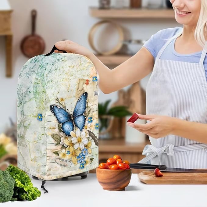 Butterfly Floral Blender Dust Cover Kitchen Appliance Oil-Proof Food Processor Protective Cover Keep Your Kitchen Clean